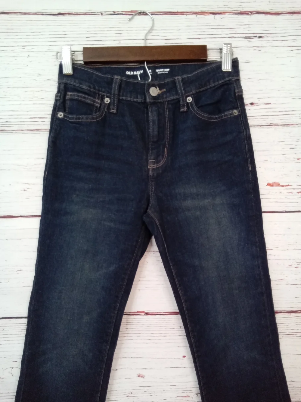 Old Navy Kids Boot-Cut Built-In Flex Jeans Dark Wash Size 14 Slim